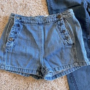 Size 24 Free People button shorts & free flare pants